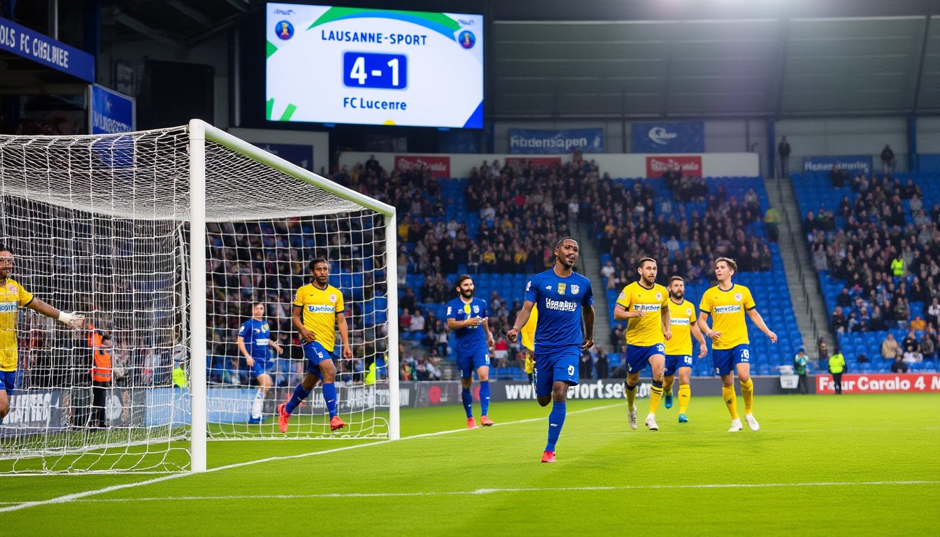 FC Lucerne écrase Lausanne-Sport 4-1 : les moments forts du match du 30 mars 2025