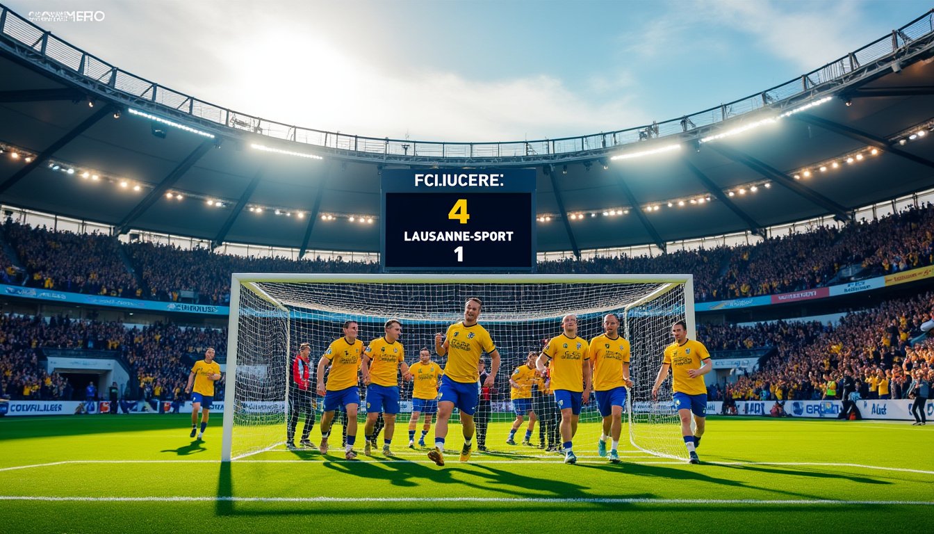 revivez les moments forts de la rencontre palpitante entre le fc lucerne et lausanne-sport, qui s'est soldée par une victoire écrasante de 4-1 pour les lucernois le 30 mars 2025. plongez dans les actions marquantes et les performances des joueurs clés de ce match captivant.