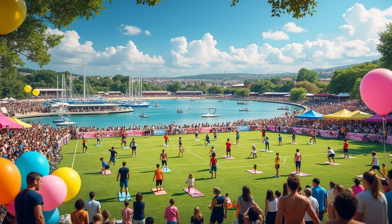venez célébrer la fête du sport à locmiquélic ce samedi ! profitez d'une journée animée avec des activités variées telles que gym, yoga, football, judo, vélo, voile et plongée pour tous les âges. ne manquez pas cet événement convivial qui met à l'honneur le sport et le bien-être !