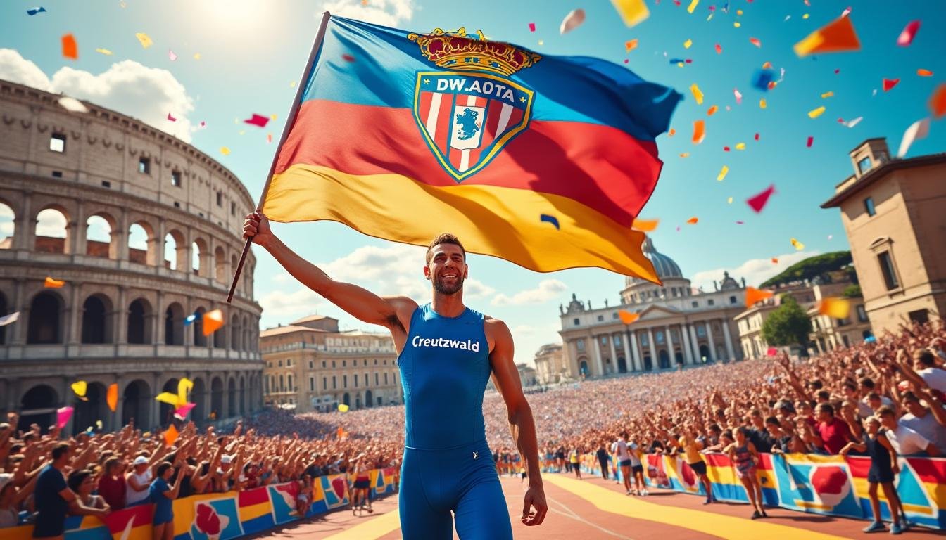 Philippe Gonigam représente Creutzwald lors du Jubilé du sport à Rome