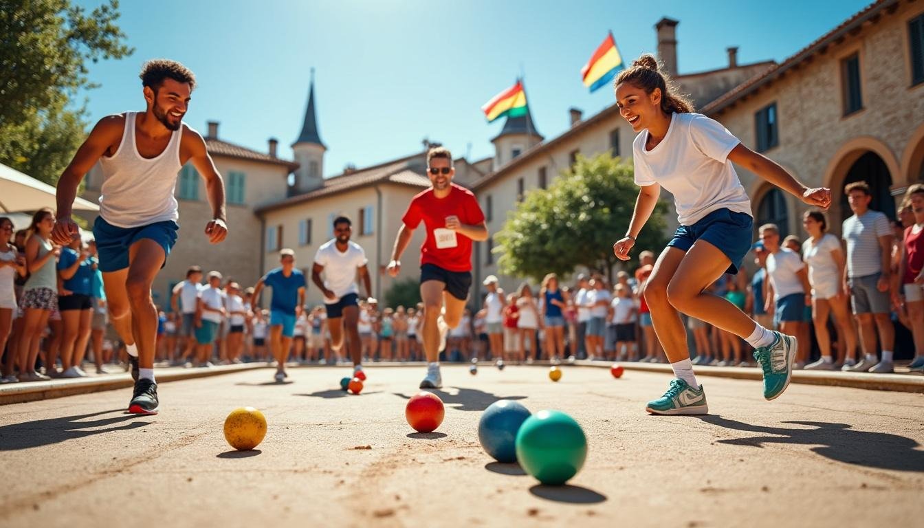 plongez dans l'ambiance sportive de bruguières lors de la 7e édition de son meeting international dédié au relais mixte sport boules : compétitions, passion et convivialité au rendez-vous !