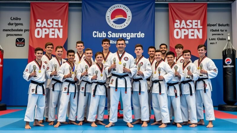 Karaté : Le Club Sauvegarde de Besançon se distingue au classement du prestigieux Open de Bâle, intégrant le top 10 !