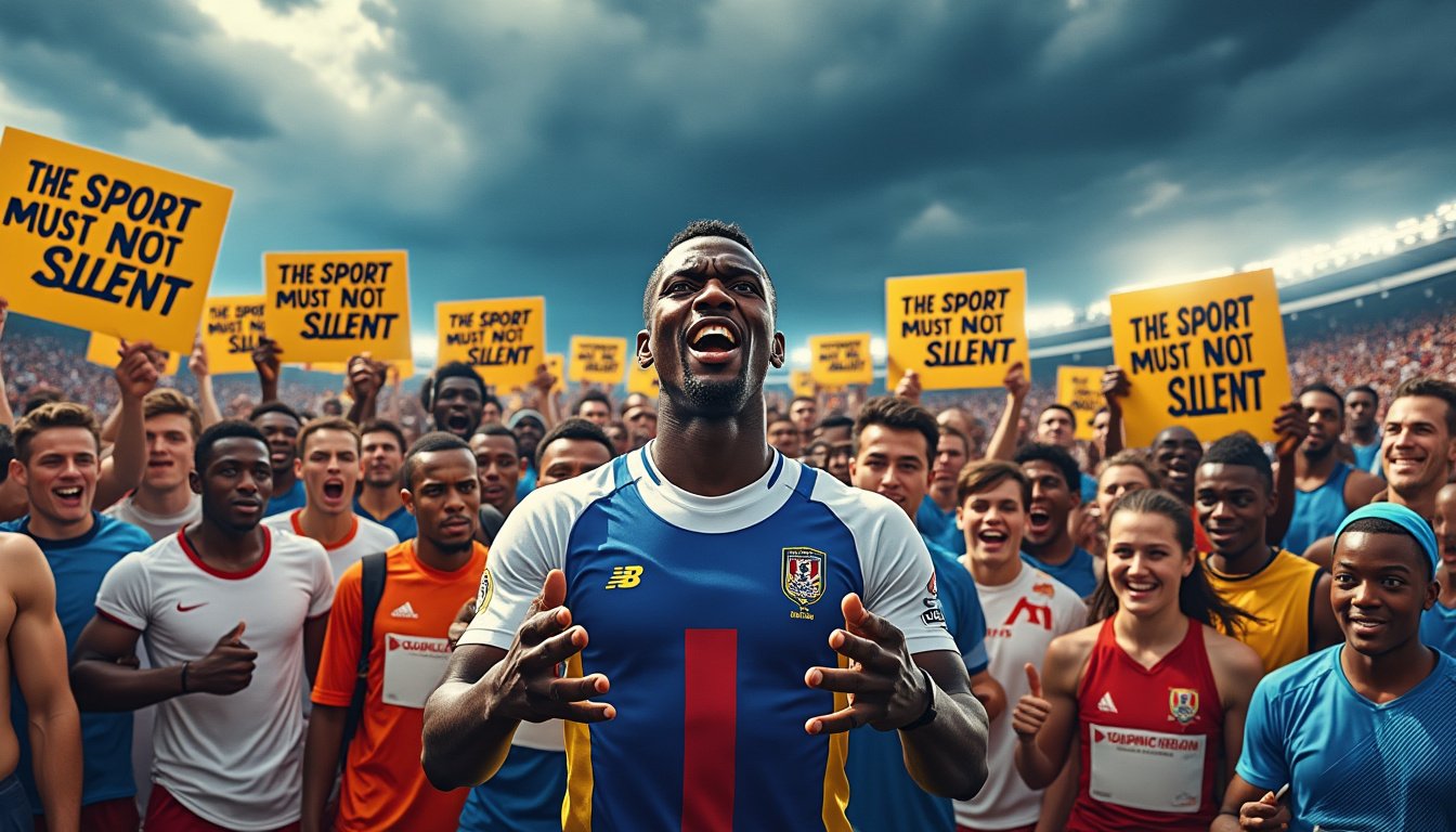 paul pogba, accompagné d'une cinquantaine d'athlètes, demande à l'uefa d'exclure israël de ses compétitions afin que le sport prenne position face à l'actualité et ne reste pas silencieux.