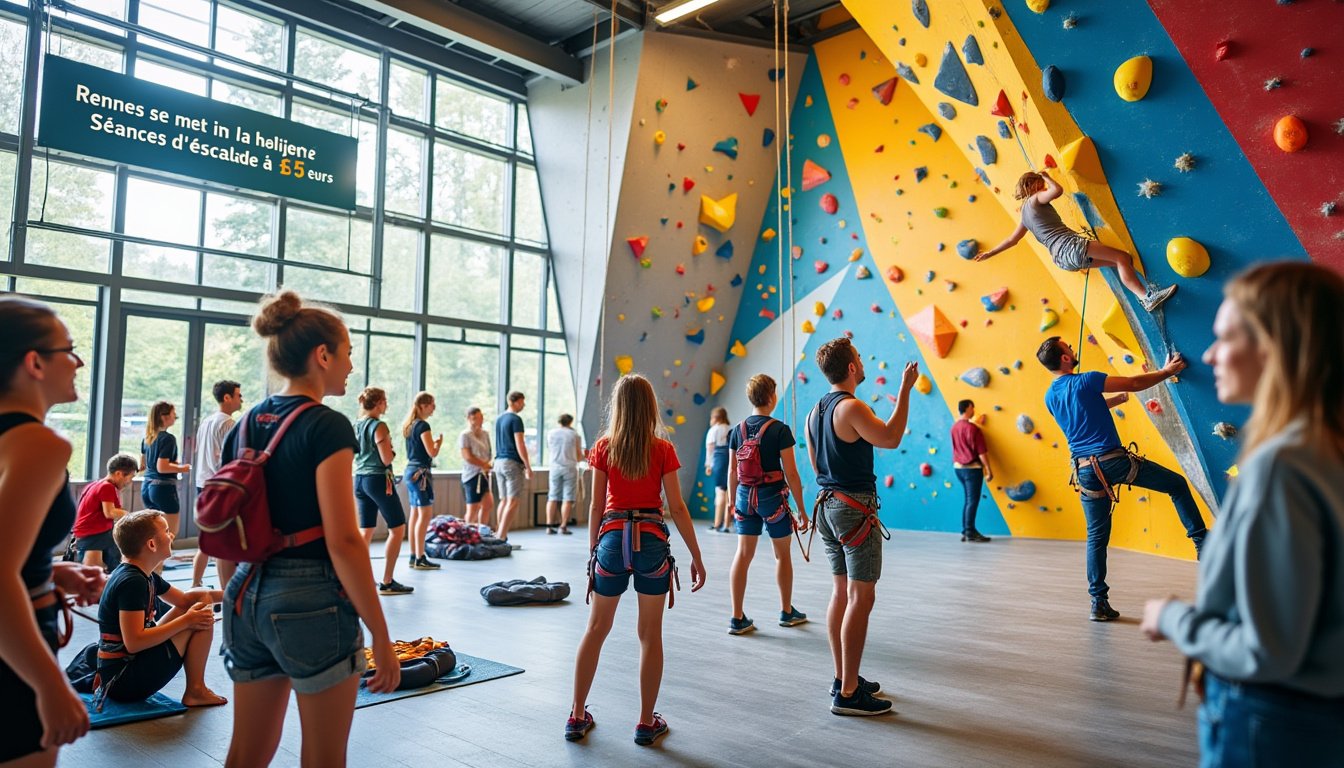 découvrez l'escalade à rennes pour seulement 5 euros la séance ! initiez-vous à ce sport passionnant dans une ambiance conviviale et profitez d'une offre accessible à tous pour débuter ou progresser.