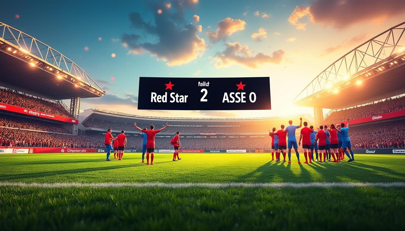 Red Star mène 2-0 contre l&rsquo;ASSE à la mi-temps