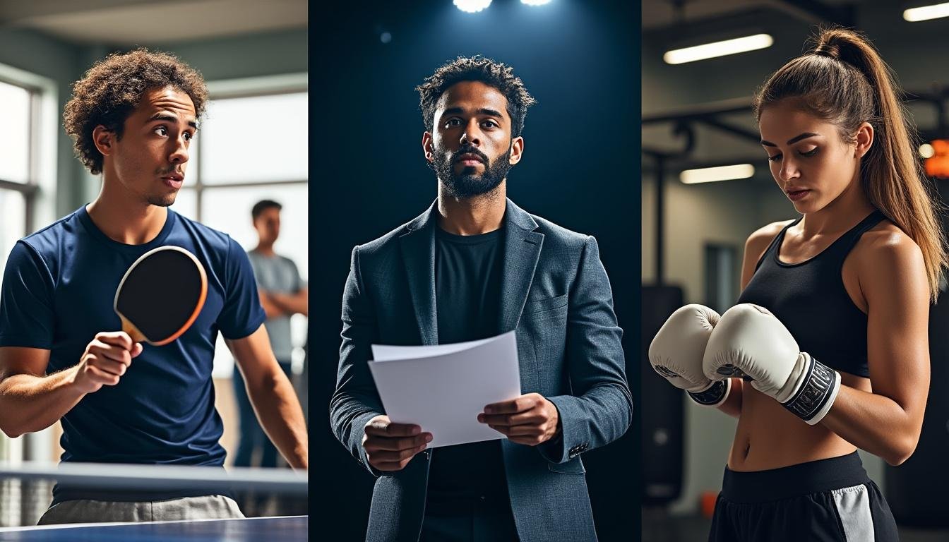 découvrez comment timothée chalamet se transforme en pongiste, adil rami explore la scène théâtrale et sydney sweeney se lance dans la boxe, sous le signe du sport et de la performance.